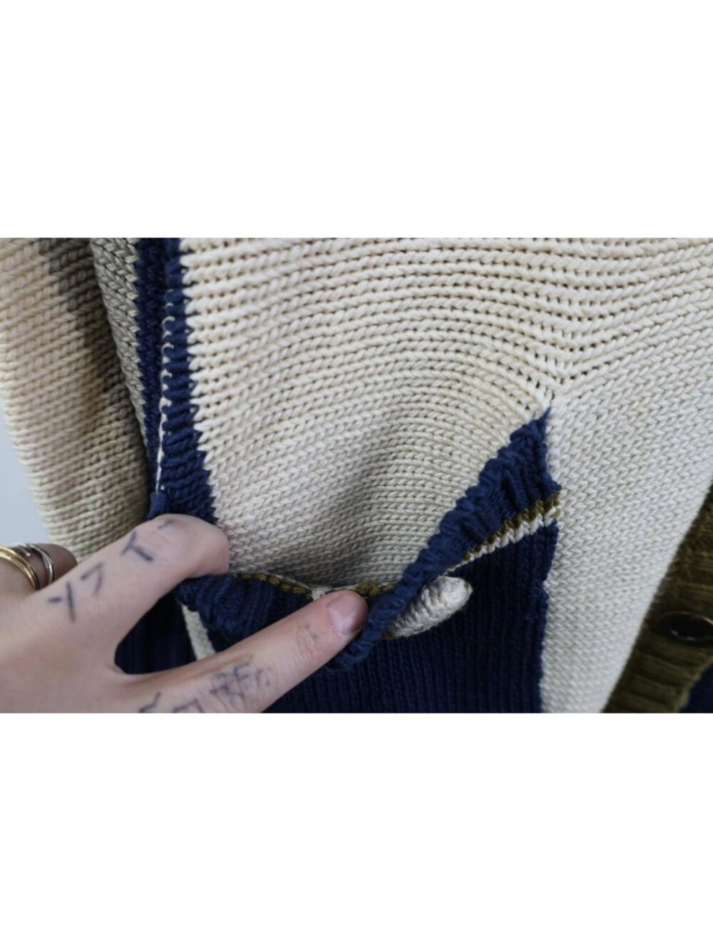 Vintage 80s Womens Medium Bicycle Cycling All Over Print Knit Cardigan Sweater - Picture 7 of 16